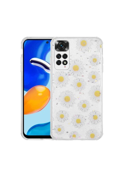 Zore Redmi Note 11 Global Kılıf Simli Desenli Kamera Korumalı Parlak Ogaa Popy Kapak - Kulübe