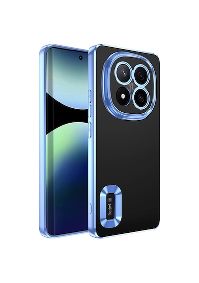Xiaomi Redmi Note 14 Pro Plus Kılıf Kamera Korumalı Logo Gösteren Zore Omega Kapak Sierra Mavi