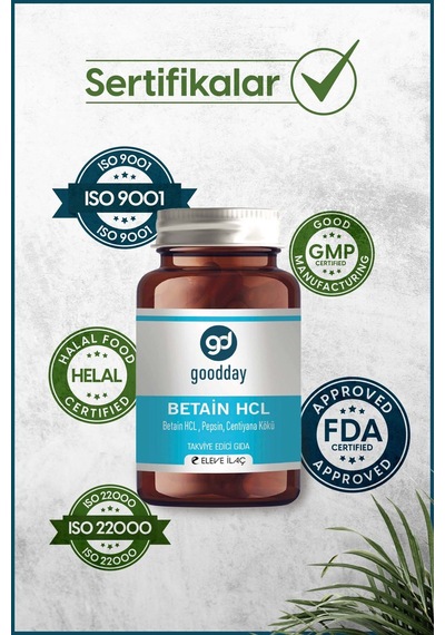 Goodday Betain Hcl Pepsin 60 Kapsül 2 Adet