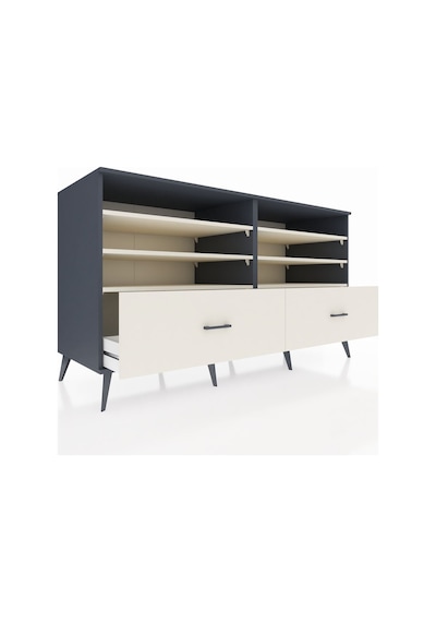 Kronos Konsol 6 Raflı 2 Çekmeceli 176x59x99 Antrasit-aytaşı Antrasit-aytaşı