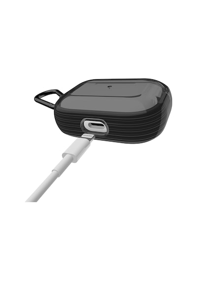 Apple Uyumlu AirPods Pro Raptic Clear Serisi Askı Aparatlı Kulaklık Kılıfı Siyah