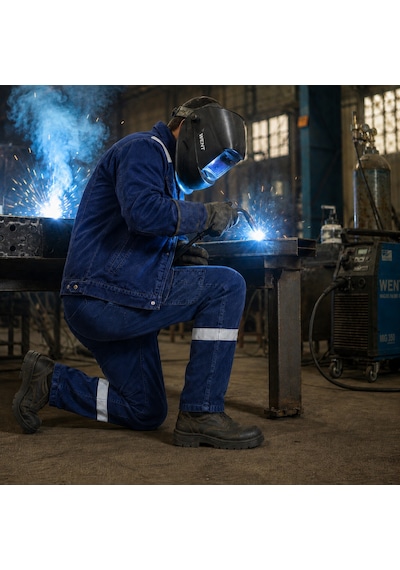 Kot Denim Reflektörlü,kaynak İşleri İçin,dayanıklı,ağır Bakım,inşaat Ve İş Pantolon Lacivert