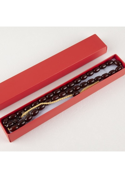 Sıkma Kehribar Kapsül Kesim 9x14mm Tesbih Kahverengi