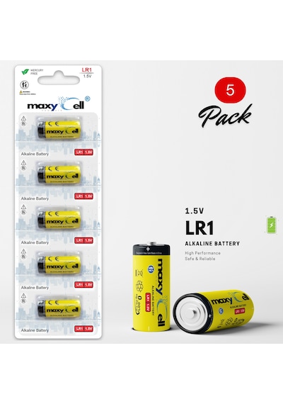 Maxycell 5 Adet Lr1 Piller 1.5v Mn9100, 910a, Lr1, E90
