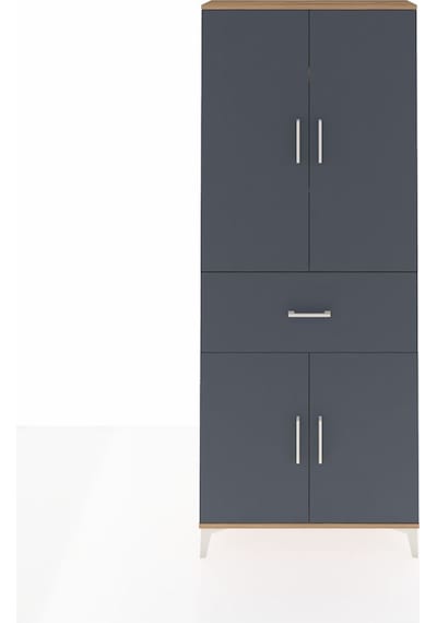Arges Dolap 4 Raflı Tek Çekmeceli 4 Kapaklı 88x30x221 Çam-ant... Çam