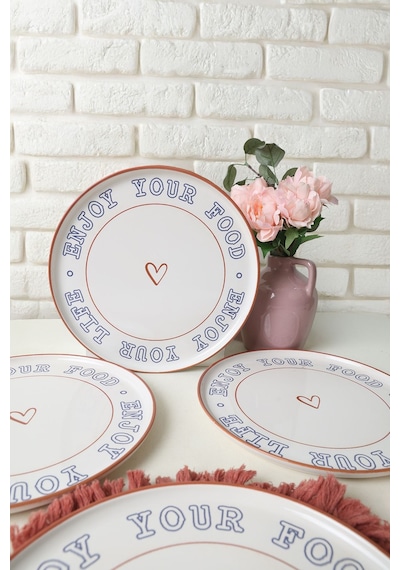 Keramika Enjoy Your Food Nordic Servis Tabağı 28 Cm 4 Adet 22973 Çok Renkli