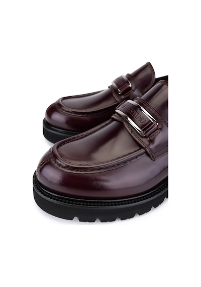 Valentino Erkek Hakiki Deri Bordo Loafer Ayakkabı 667 20922 Erk Ayk Y25 Bordeaux Bordo