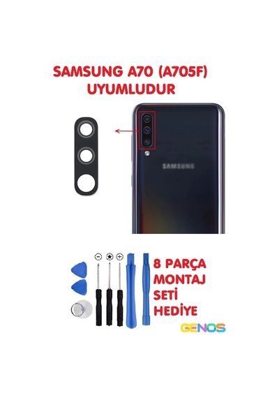 Samsung Galaxy Uyumlu A70 A705f Arka Kamera Camı Kamera Camı Lensi + Montaj Set