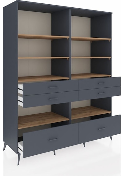 Kronos Gardrop 8 Raflı 6 Çekmeceli 176x59x221 Antrasit-çam/antrasit Çam/antrasit Kronos Gardrop 8 Raflı 6 Çekmeceli 176x59x221 Antrasit-çam/antrasit Çam/antrasit