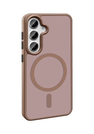 Samsung Uyumlu Galaxy S25 Plus Kılıf Magsafe Destekli Kamera Yükseltili Silikon Mat Parmak İzi Tutmayan Cherena Rose Gold