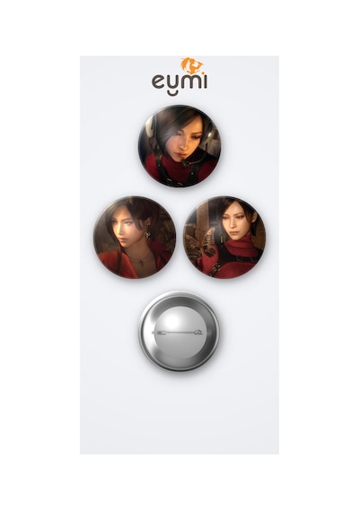 Resident Evil Oyunu Ada Wong Oyun 3'lü Metal Rozet Seti 58mm İğneli Buton Çanta Yaka Rozeti Çok Renkli
