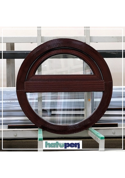 70 Cm Çapında Yarım Kanatlı Yuvarlak Pimapen Pencere Beyaz-Tek Camlı