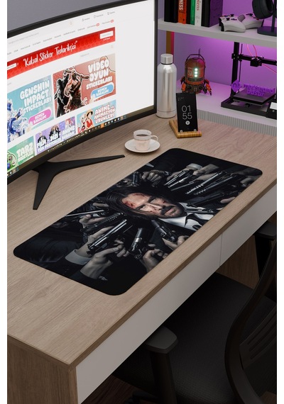 John Wick V2 70x30 Xl Gaming Kauçuk Kaymaz Taban Mouse Pad Fare Altlığı
