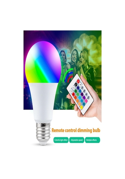 Calido Rgb 10 Wat Led Uzaktan Kumandalı Renkli Foksiyonlu Renkli Ampul Lümen E27 Duy Işık Beyaz