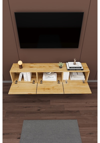 Modern Duvara Monte Tv Ünitesi %100 Mdf Kapaklı Televizyon Sehpası T-27 Safir Meşe Safirmeşe Modern Duvara Monte Tv Ünitesi %100 Mdf Kapaklı Televizyon Sehpası T-27 Safir Meşe Safirmeşe
