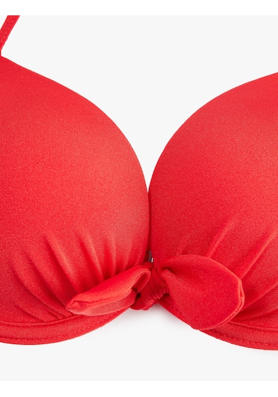 Koton Kalp Yaka Fiyonklu Push-up Bikini Üstü Kırmızı 6sak10019mm