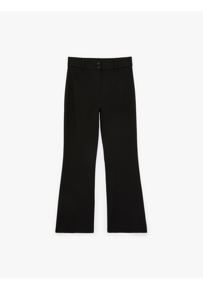 Koton Slim Fit İspanyol Paça Kumaş Pantolon Siyah 6sak40218pw Siyah
