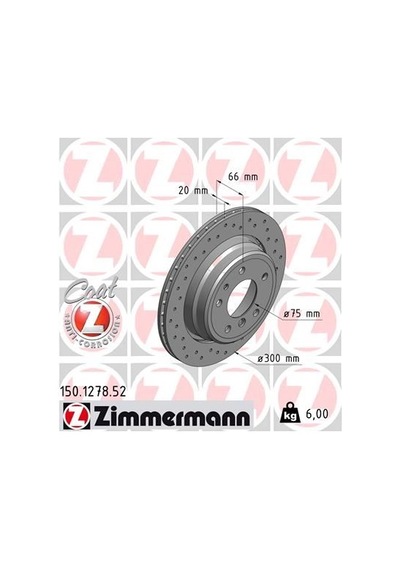 Zımmermann Fren Diski Arka Bmw M5 E34 88 95 E34 V8 4.0 92 96 Delıklı IS00-ZIMMERMANN 150.1278.52