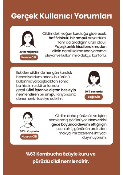 Cilde Parlak Görünüm Kazandıran Aydınlatıcı Ve Nemlendirici Ampul T Else Kombucha Hydro Glow Ampoule
