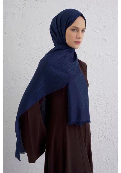 Armine Monogram Desen Edition Şal Lacivert