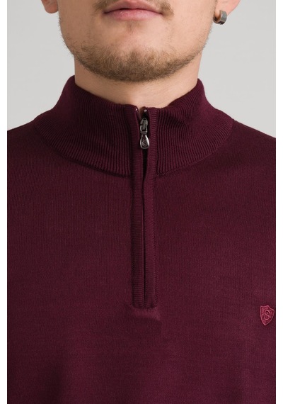 Regular Fit Yarım Balıkçı Fermuarlı Akrilik Viskon Karışımlı Erkek Triko Kazak 001