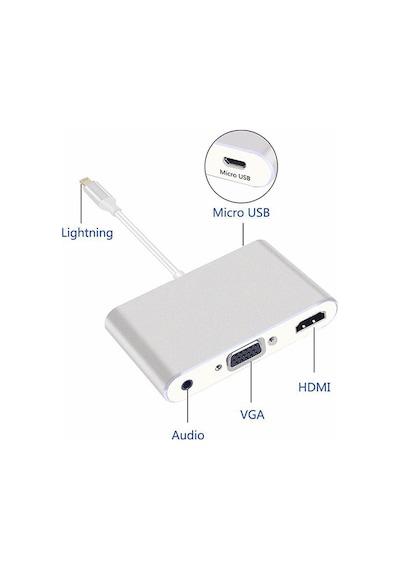 Apple Uyumlu iPhone iPad  P32 Hdmı Vga Av Audıo Dönüştürücü Adaptör
