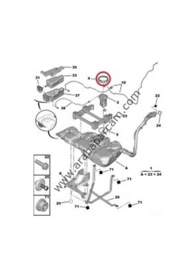 Peugeot 206 207 307 301 C3 C4 C5 C Elysee Şamandıra Somunu 1531.3