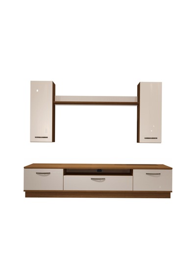 Decoraktiv Trio 5d Mdf Tv Ünitesi Tv Sehpası - Ceviz Beyaz Ahşap - Beyaz