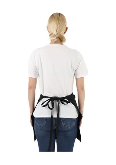 Belden Bağlamalı Kadın Ve Erkekler İçin Siyah Garson/barista/kuaförler İçin Yarım Önlük Apron 2 Cep, Ayarlan Diğer