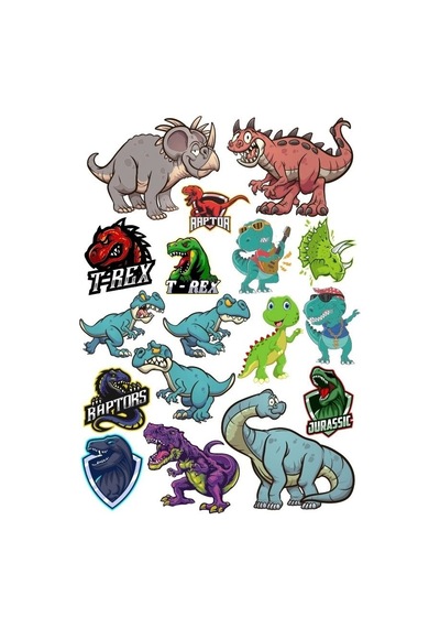 Dino Dinazro Sticker Set-1 9 Parça Telefon, Tablet, Defter, Laptop Sticker