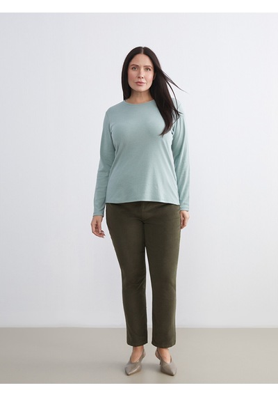 Lcwaıkıkı Classic Haki Dar Fit Kadife Kadın Pantolon