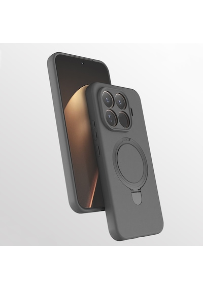 Xiaomi 15t Pro Uyumlu Standlı Magesafe Silikon Kılıf Gri