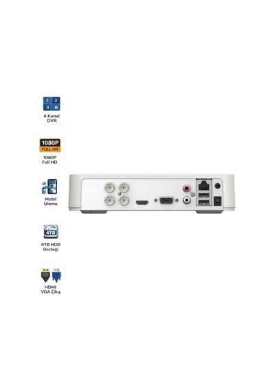Ds-7104hghı-m1 4 Kanal Turbo Hd Dvr 4tb Disk Destekli