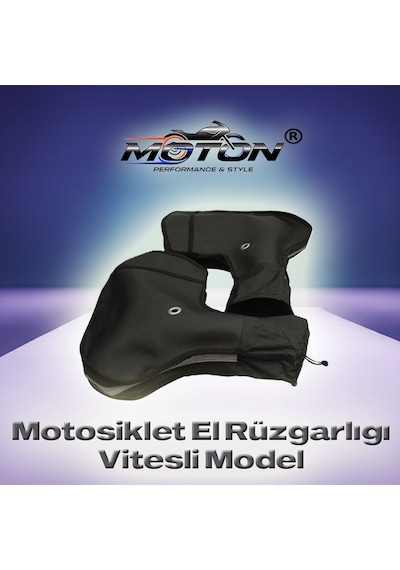 Motosiklet El Rüzgarlığı Vitesli Model - Su Ve Soğuk Geçirmez Elcik Koruma Kılıfı Siyah