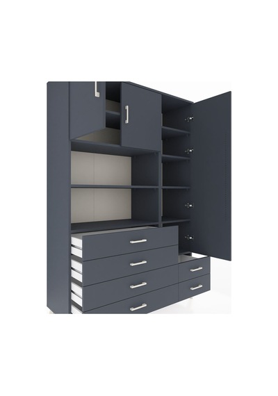Hyperion Dolap 9 Raflı 6 Çekmeceli 3 Kapaklı 132x44x195 Antrasit-antrasit/antrasit Antrasıt/antrasıt Hyperion Dolap 9 Raflı 6 Çekmeceli 3 Kapaklı 132x44x195 Antrasit-antrasit/antrasit Antrasıt/antrasıt