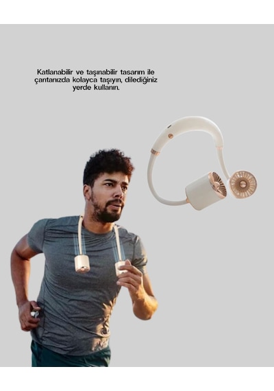 Katlanabilir Asılabilir Mini Fan Usb Şarjlı 3 Kademeli Sessiz