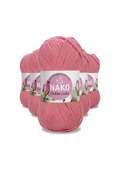 5 Adet Cotton Lüks Yelek Tunik Kazak Bluz Hırka İpi Yünü Gül Pembe 97551