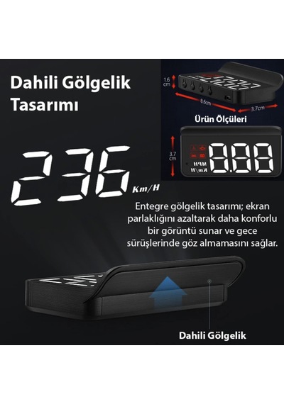 Citroën C-elysée 2012-2022 Modeller İçin Head Up Display Hayalet Gösterge Ekranı Ön Cam Hız Göstergesi Elysee