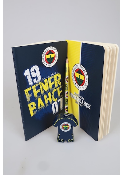 Lisanslı Fenerbahçe Noktalı Defter,kurşun Kalem Ve Kalemtraş Seti Altın