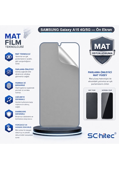 Samsung Galaxy A15 4g/5g Uyumlu Ön Yüzey Mat Hidrojel Ekran Koruyucu 57498191
