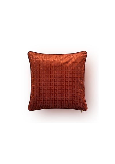 "frame" Kadife Dokulu Kırlent Kılıfları - 45x45 Kiremit