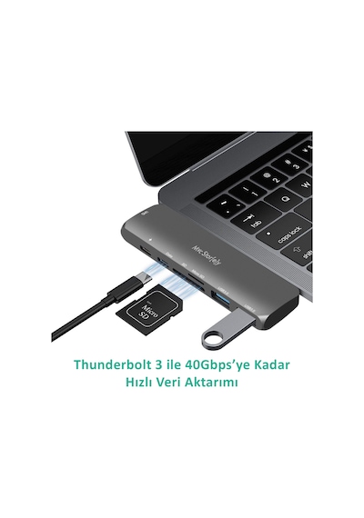 Apple Uyumlu MacBook Pro 14 16 M1 M2 M3 M4 Ve Air 13 15 M1 M2 M3 M4 Type C Hub 7 İn 1 Hdmı 100w Pd Çoklayıcı
