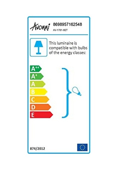 Av-60216-6et Eskitme Kaplama Modern Avize, E27, Metal, Cam, 50cm Genel
