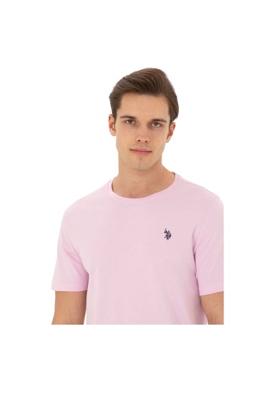 U.S. Polo Assn. Erkek Bisiklet Yaka Basic T-shirt Pembe