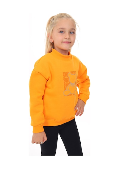 Toontoy Kids Toontoy Kız Çocuk Baskılı Sweatshirt Hardal