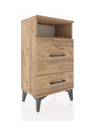 Arges Komodin Tek Raflı 2 Çekmeceli 44x30x80 Çam-çam Atlas Çam