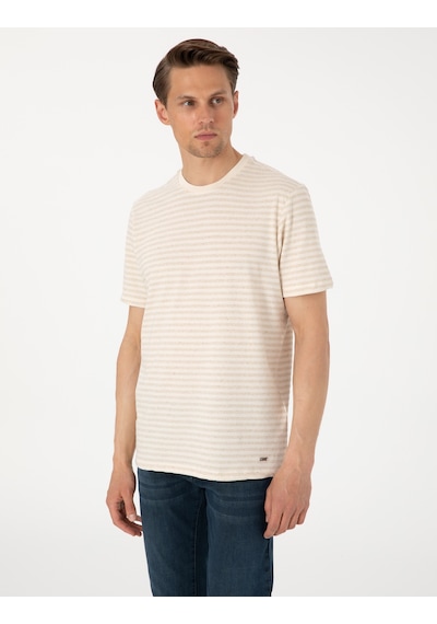 Pierre Cardin Erkek Bej Tişört 50303857-vr011 Bej