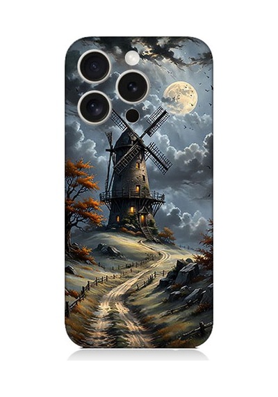 Apple Uyumlu iPhone 15 Pro Max Yel Değirmeni Desenli Silikon Kılıf Silikon