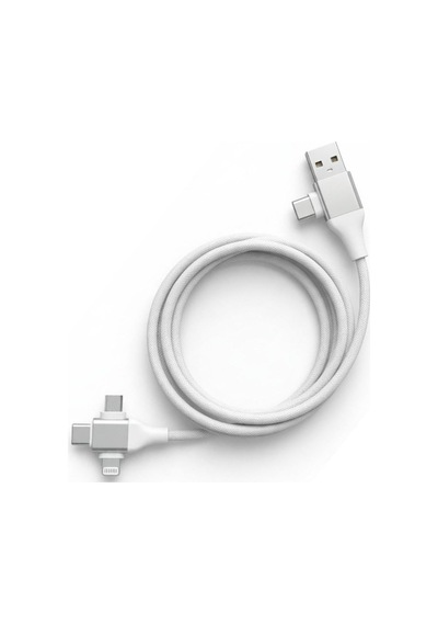 Store Usb Type-c 5'i 1 Arada Çoklu Hızlı Şarj Kablosu Lightning Micro Usb 1m Beyaz