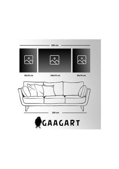 Gaagart 3lü Kanvas Şık Salon Duvar Tablosu Modern Soyut Mavi Beya